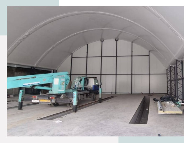 Внутреннее оснащение ангаров в Донецке